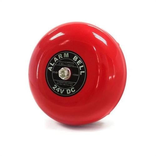 جرس إنذار حريق أحمر - ٦ بوصة | تصميم مقاوم للعوامل الجوية، صوت عالٍ، واستهلاك منخفض للطاقة