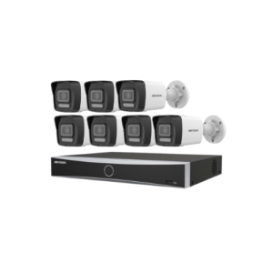 7 كاميرات مراقبة  IP بدقة 6 ميجابكسل +جهاز تسجيل 8 قنوات يدعم حتي 8 ميجا NVR