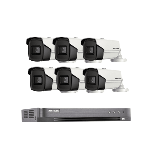 عدد 6 كاميرات 8 ميجا انالوج 60 متر + جهاز تسجيل 8 قنوات يدعم حتي 8 ميجا