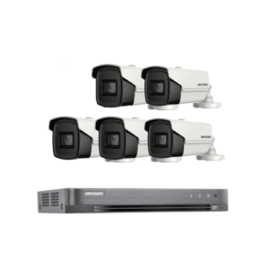 عدد 5 كاميرات 8 ميجا انالوج 60 متر + جهاز تسجيل 8 قنوات يدعم حتي 8 ميجا