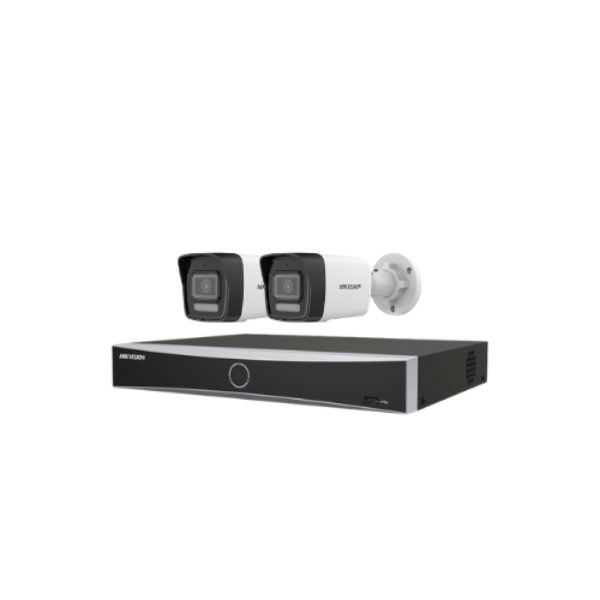2 كاميرات مراقبة - IP بدقة 6 ميجابكسل +جهاز تسجيل 4 قنوات يدعم حتي 8 ميجا NVR
