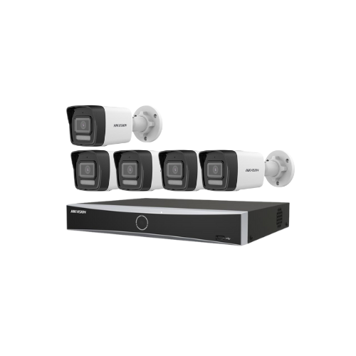 5 كاميرات مراقبة - IP بدقة 6 ميجابكسل +جهاز تسجيل 8 قنوات يدعم حتي 8 ميجا NVR