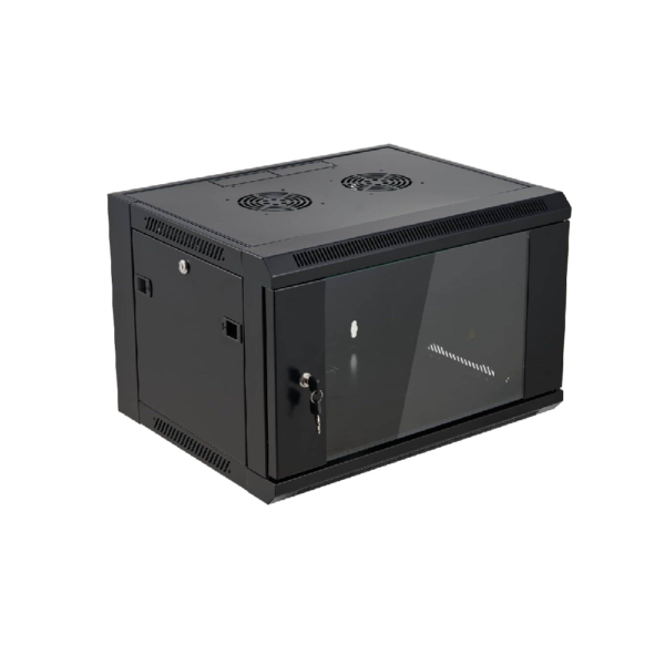 كابينة حماية 6 يو صناعة وطنية للجدار مع مروحة تبريد وقفل أمان